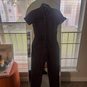 Stylish Brown Aviator Jumpsuit